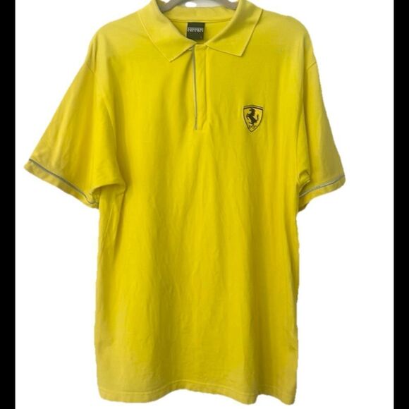 Ferrari Vintage Yellow Men’s Polo Shirt  L - Picture 1 of 9